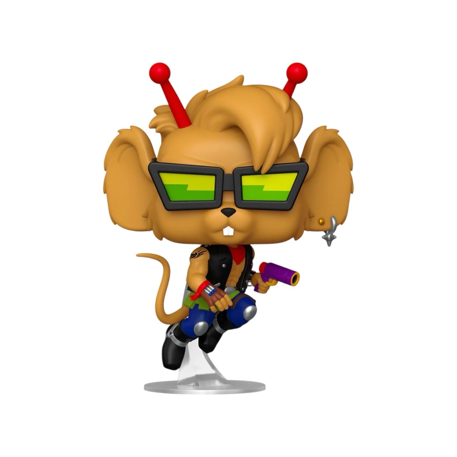 Throttle 1937 Funko pop a tan colour mouse wearing funko green glasses