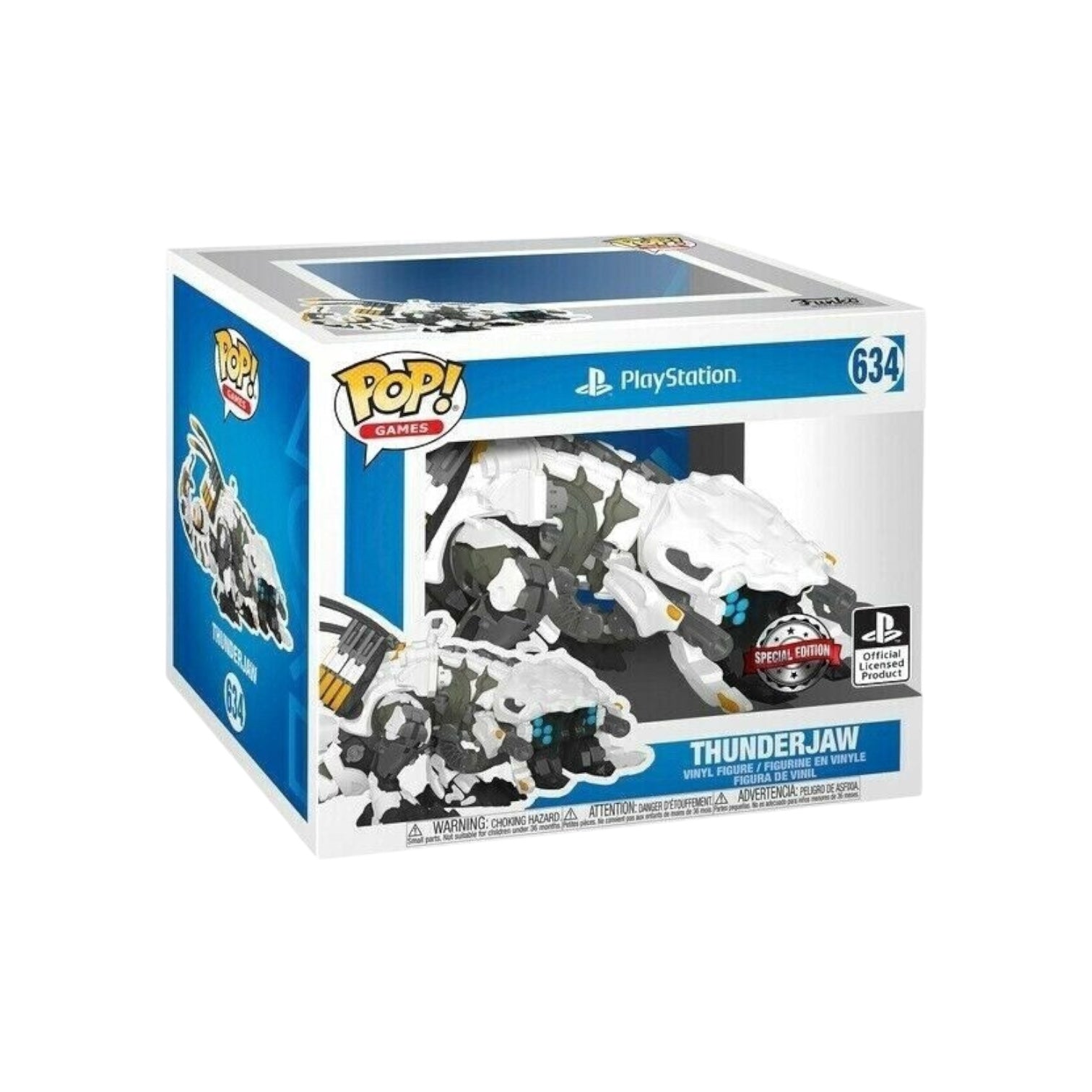 Funko Pop! Thunderjaw figure packaging with PlayStation branding on a white background