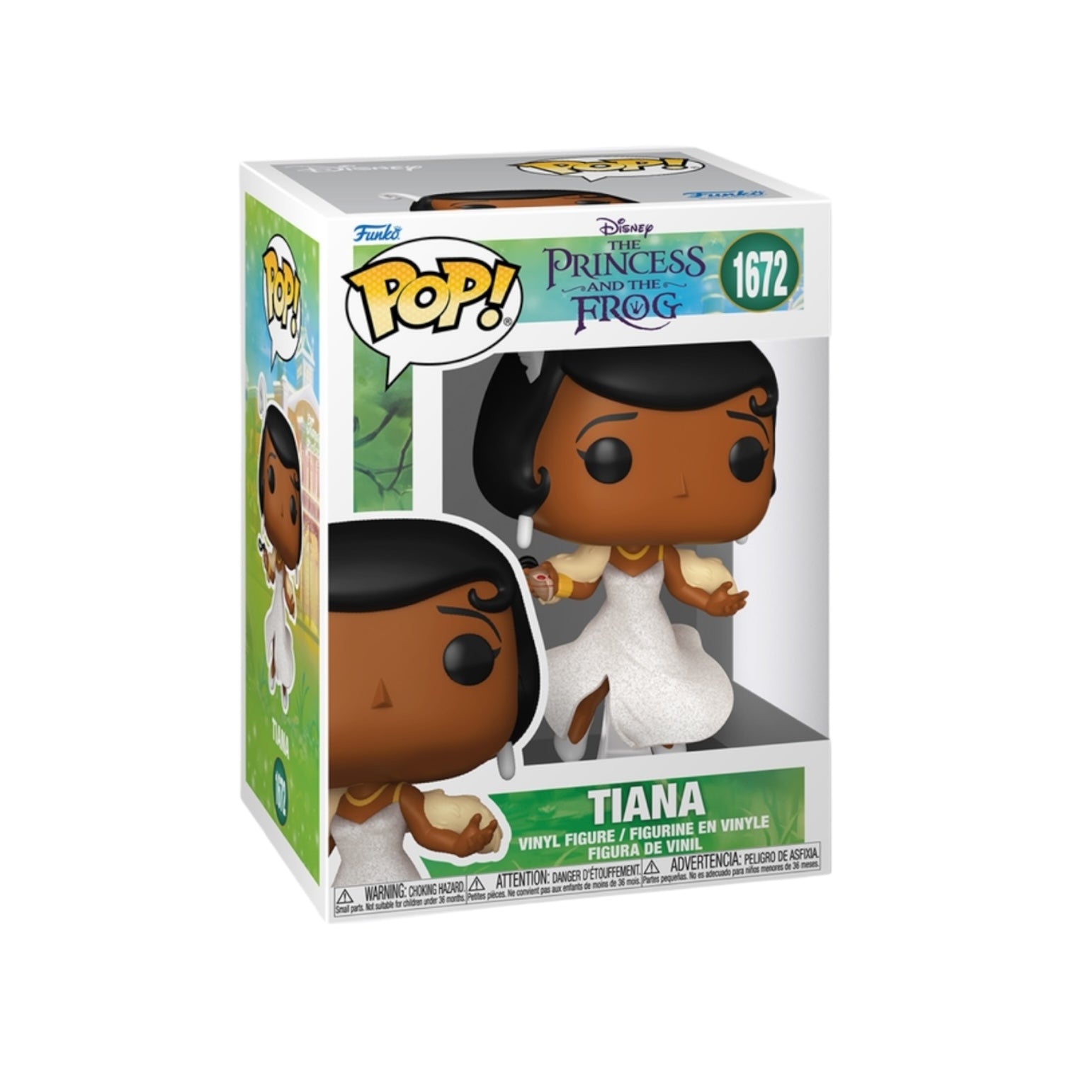 Funko Pop! vinyl figure of Tiana from Disney's 'The Princess and the Frog' in packaging.
