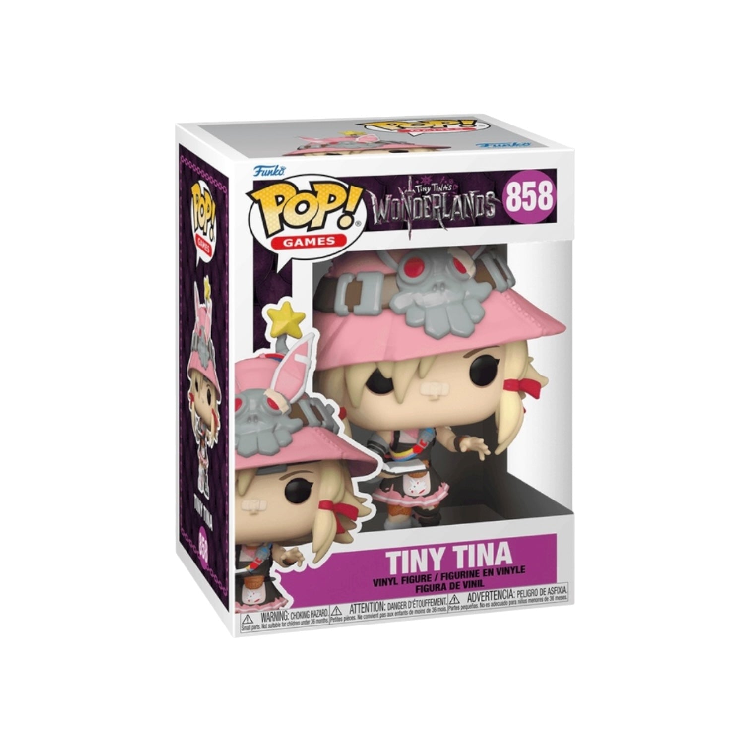 Funko Pop! vinyl figure packaging for Tiny Tina from Wonderlands on a white background