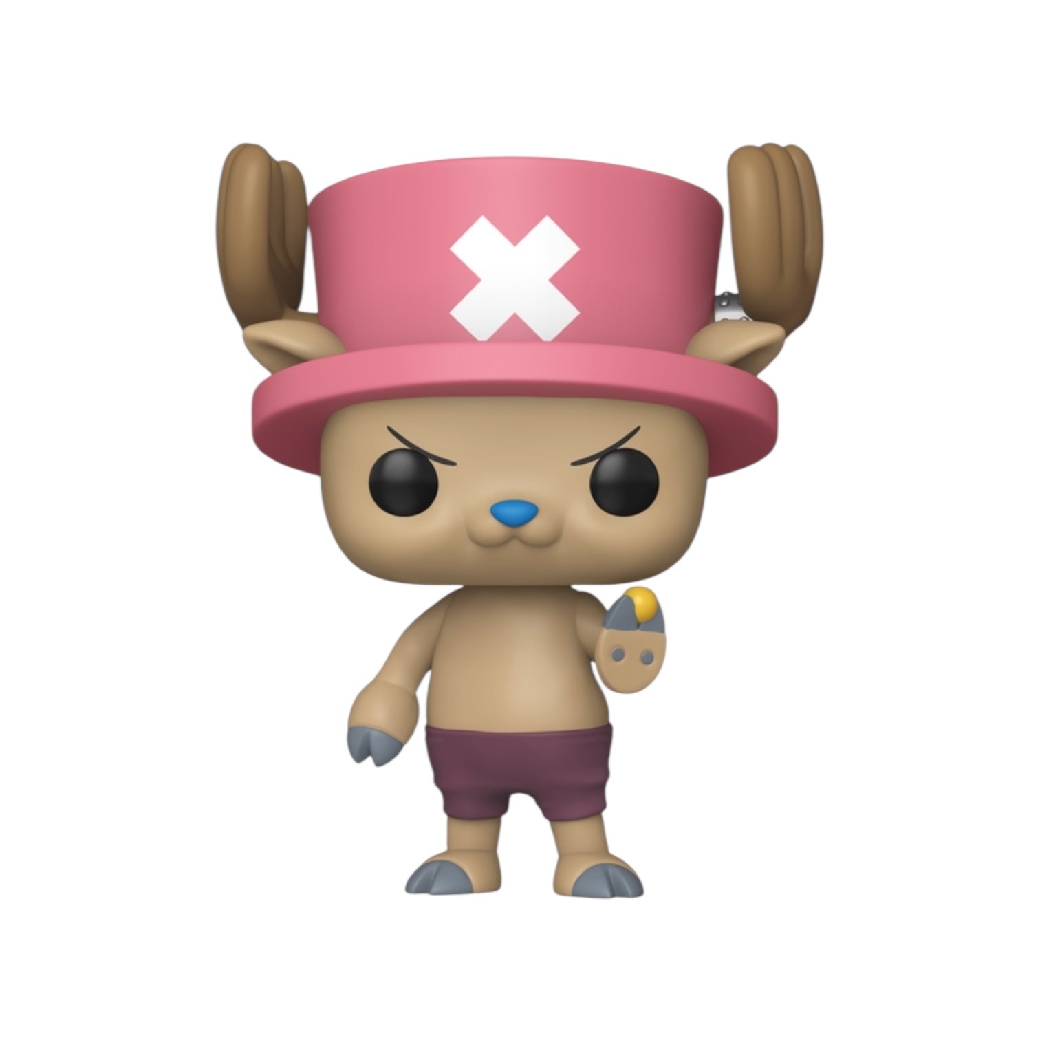 Funko Pop! vinyl figure with a pink hat featuring a white 'X' on a white background
