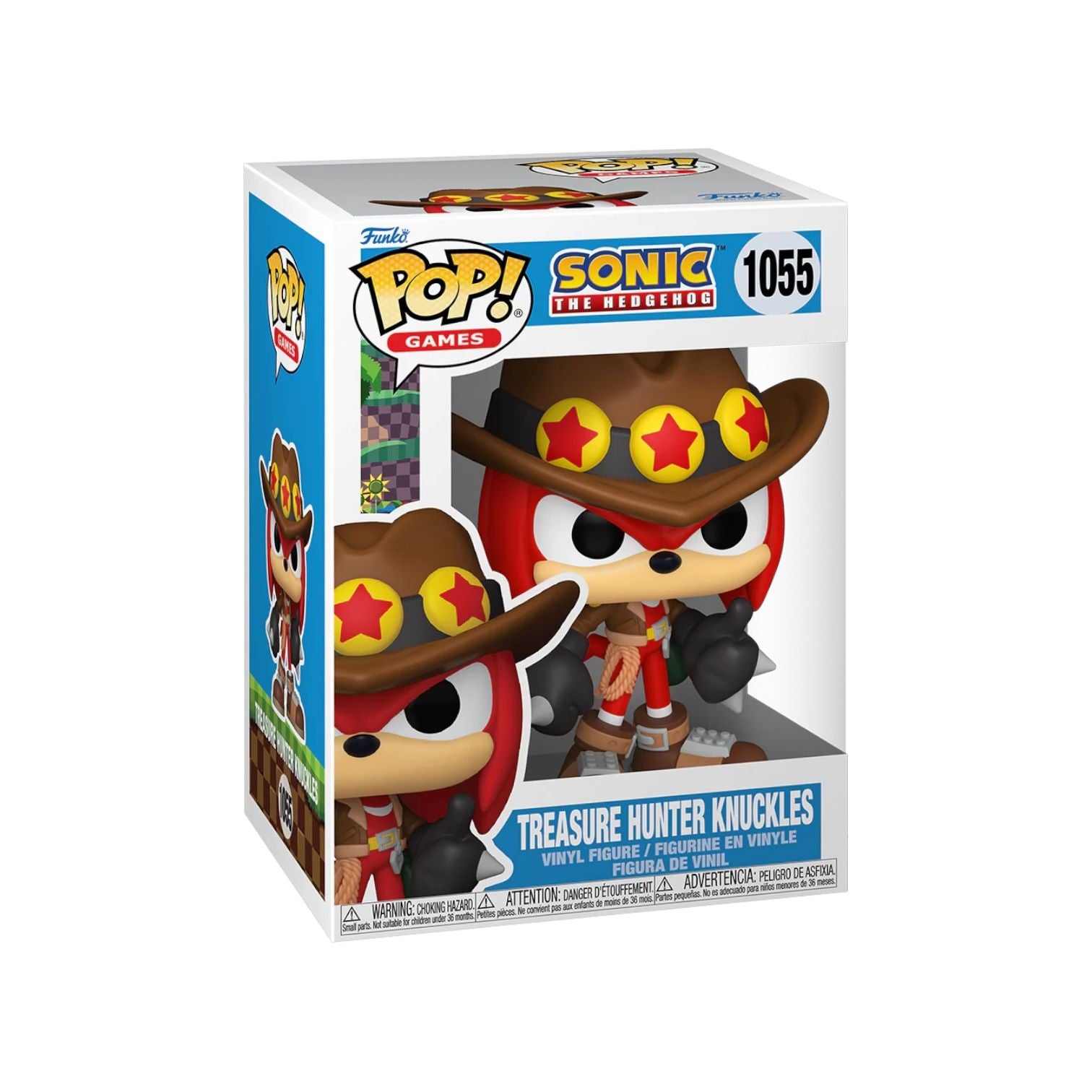 classice knuckles wearing a cowboy hat with 3 star on