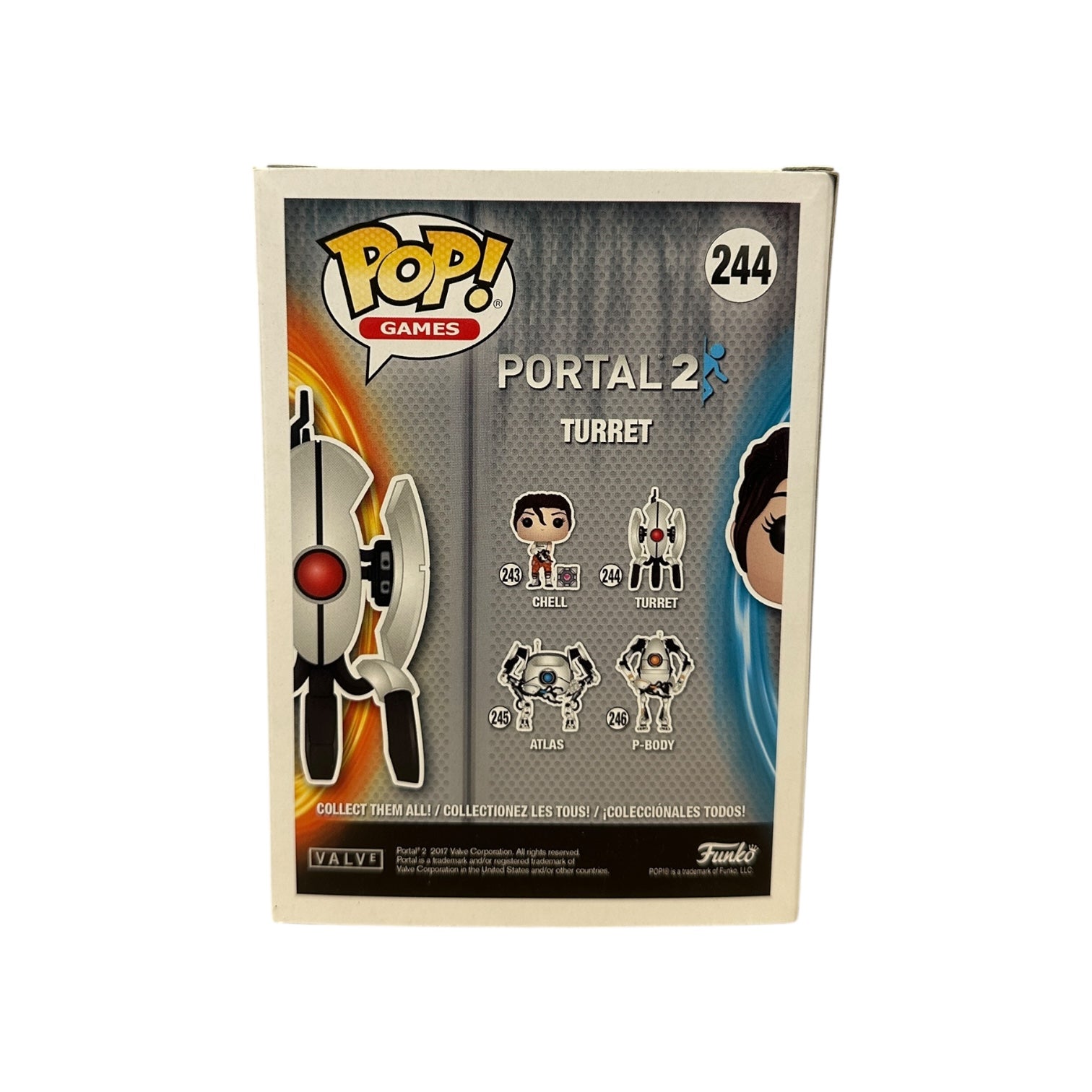 Funko Pop! Games Portal 2 Turret figure packaging on a white background
