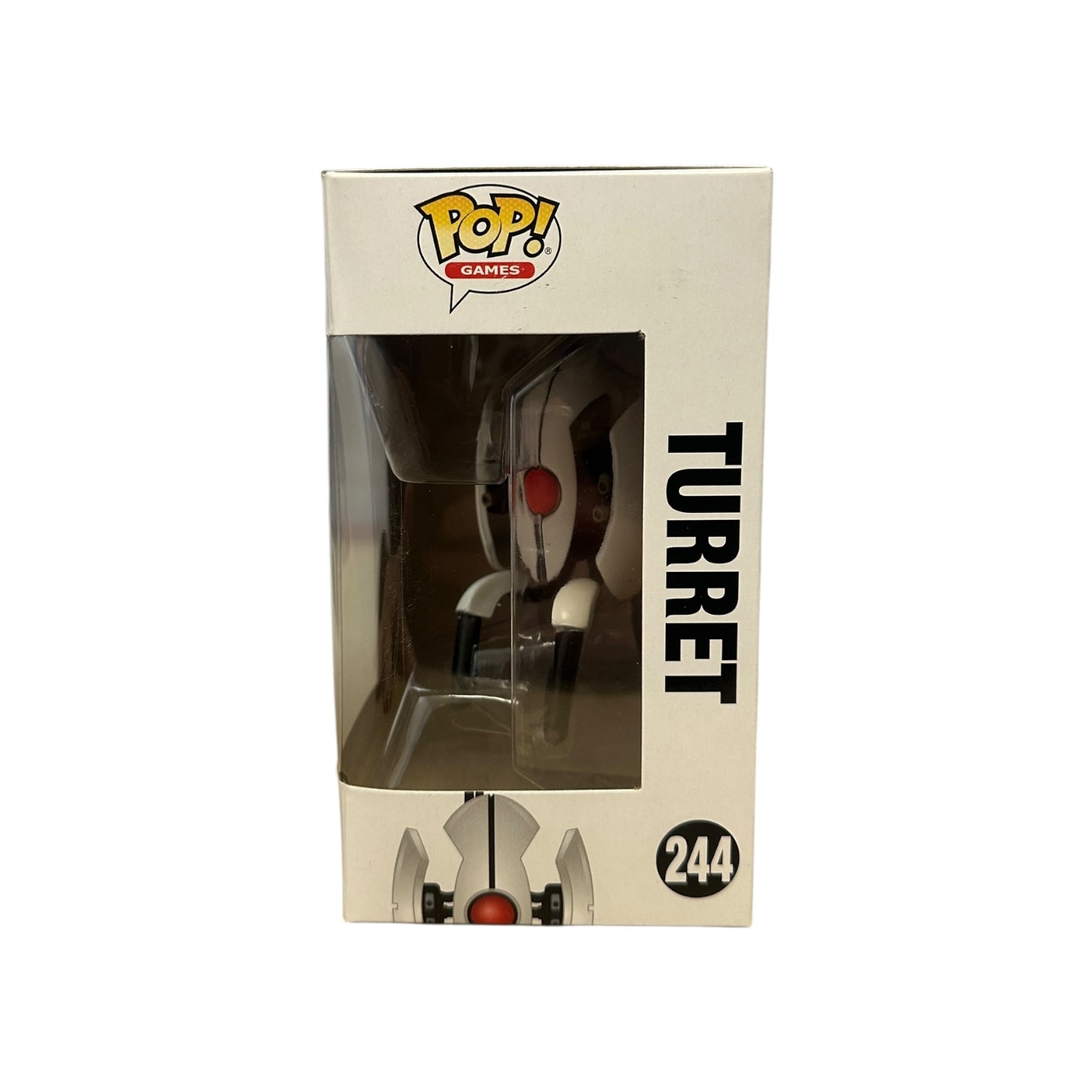 Pop! Games Turret figure packaging with clear window
