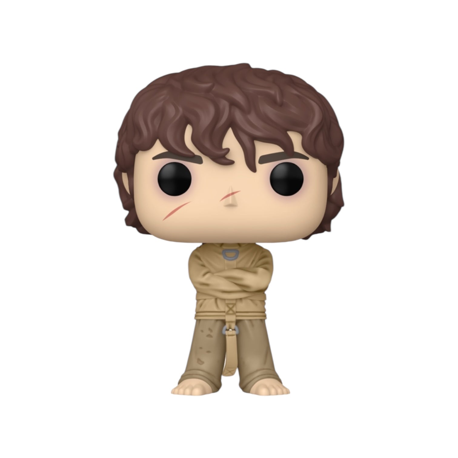 Tyler Gaplin in a cream straight jacket in packaging on white background out of box