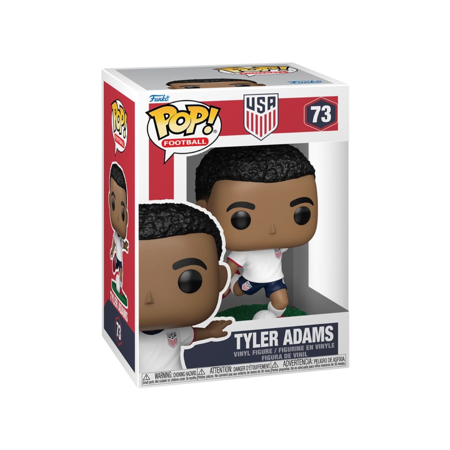 Funko Pop! vinyl figure of Tyler Adams in packaging with USA Football logo