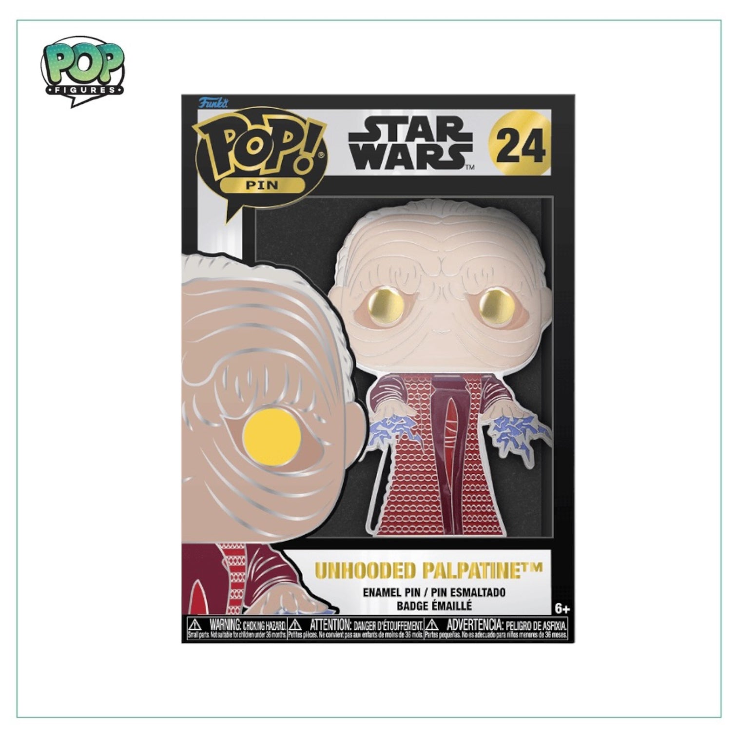 Unhooded Palpatine #24 Funko Pop Pin! - Star Wars