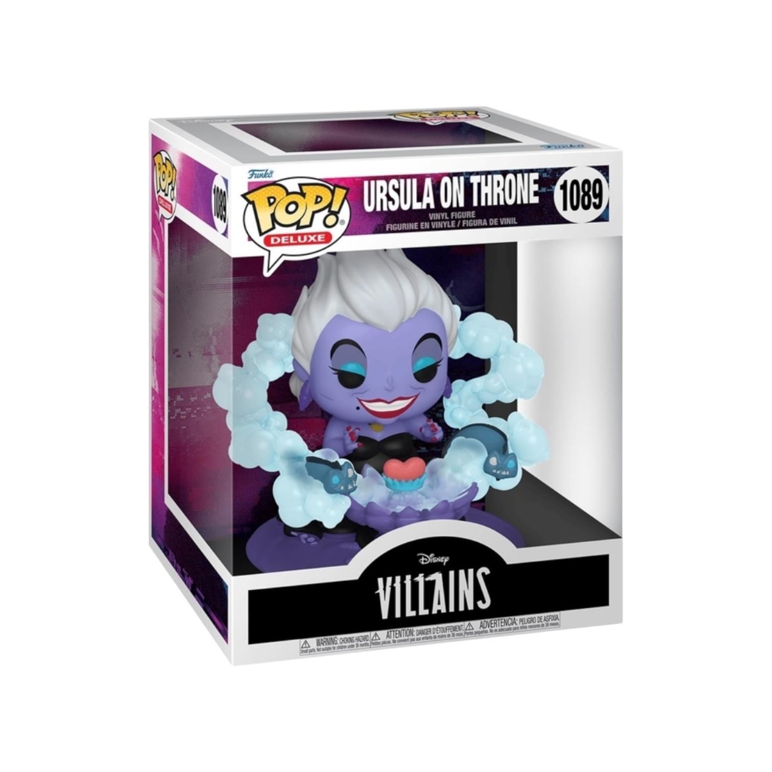 Funko Pop! Ursula on Throne vinyl figure in packaging with 'Villains' branding.
