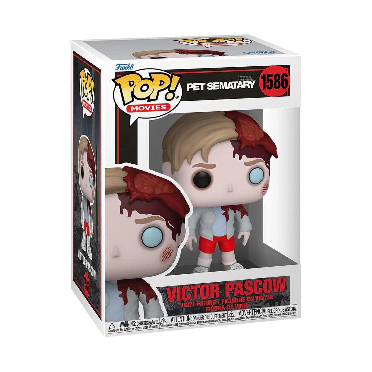 Victor Pascow #1586 Funko Pop! from Pet Sematary, showcasing the character's iconic style in a collectible figure.