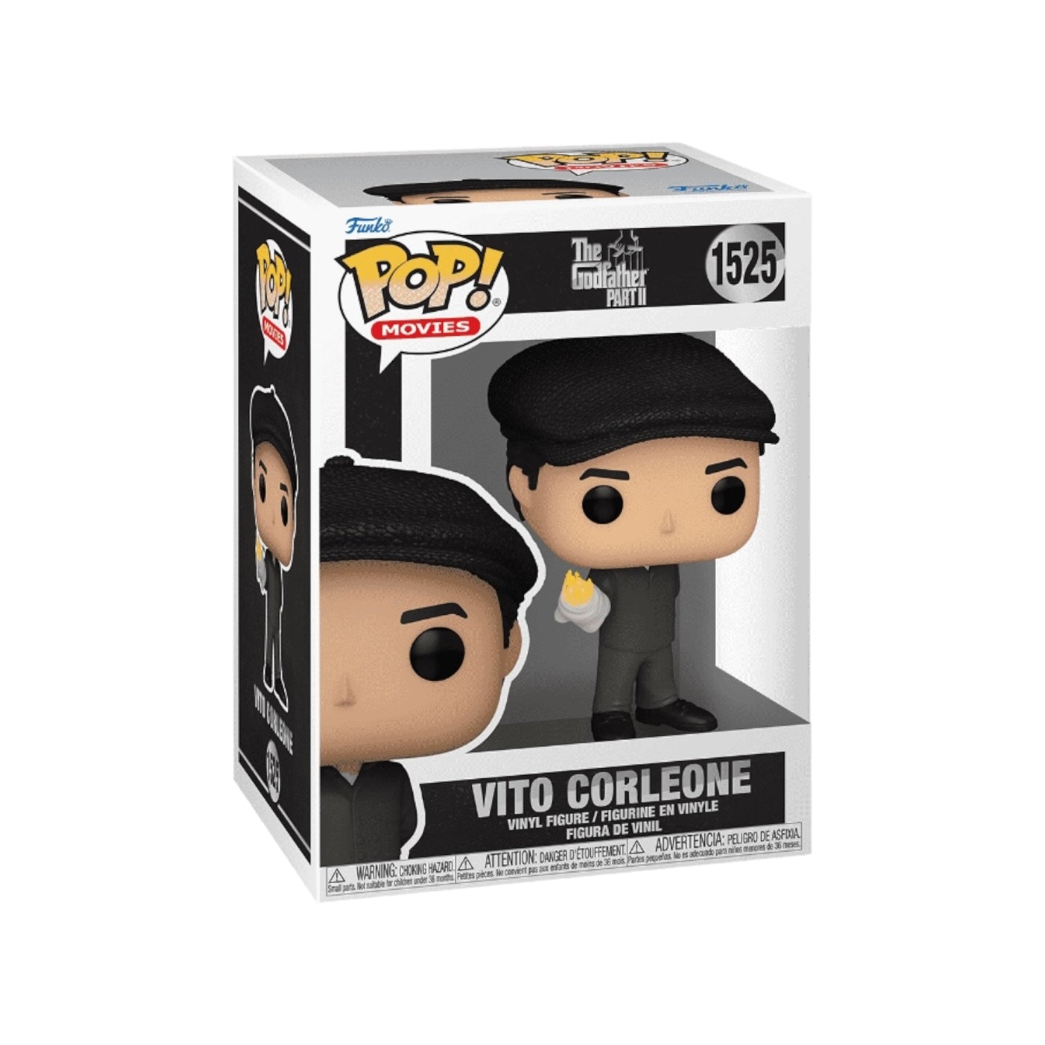 Vito Corleone Funko Pop! figure from The Godfather Part II, showcasing his iconic look in a collectible design.