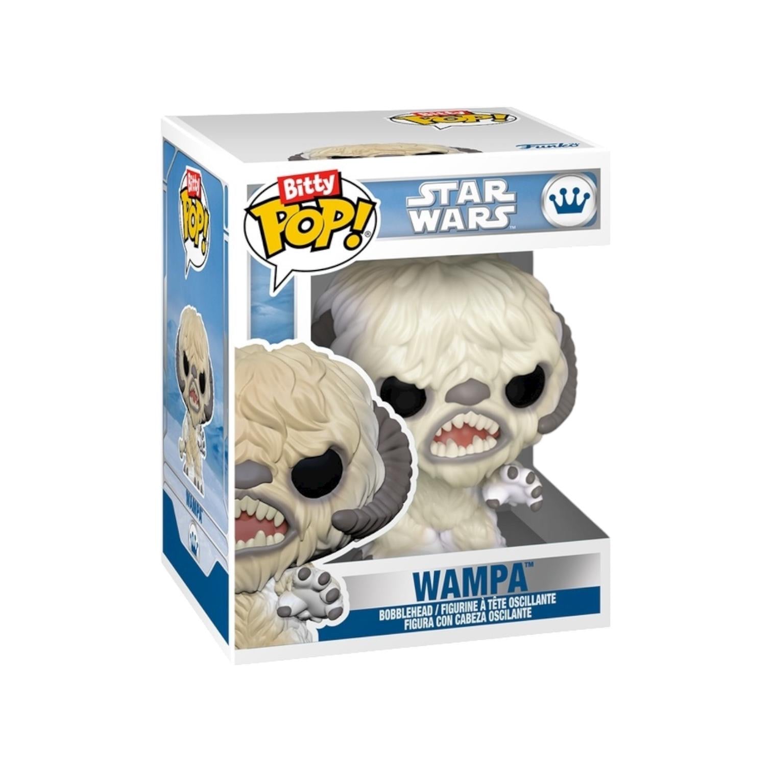 Funko Pop! Wampa figure packaging with Bitty Pop! branding on a white background