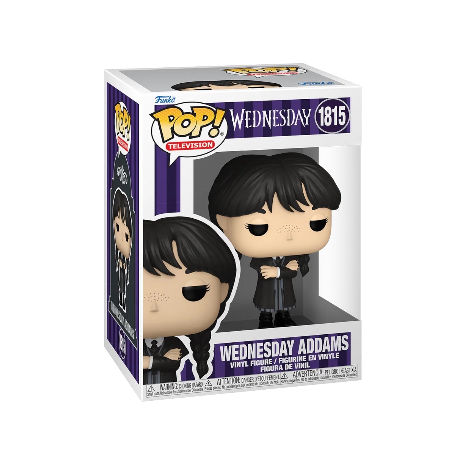 Funko Pop! Wednesday Addams vinyl figure in packaging on a white background