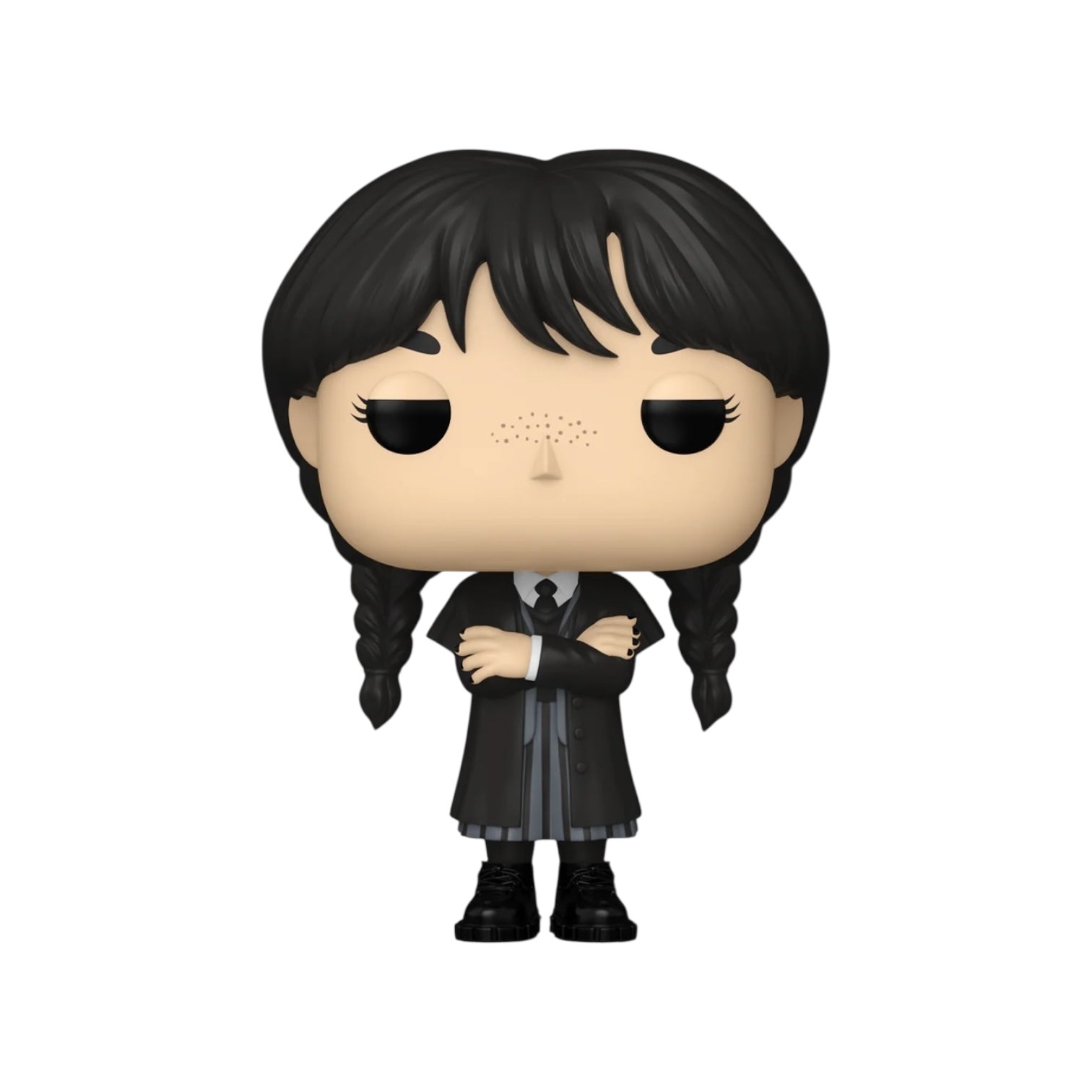 Funko Pop! vinyl figure of a character with black hair styled in pigtails, wearing a black outfit on a white background.
