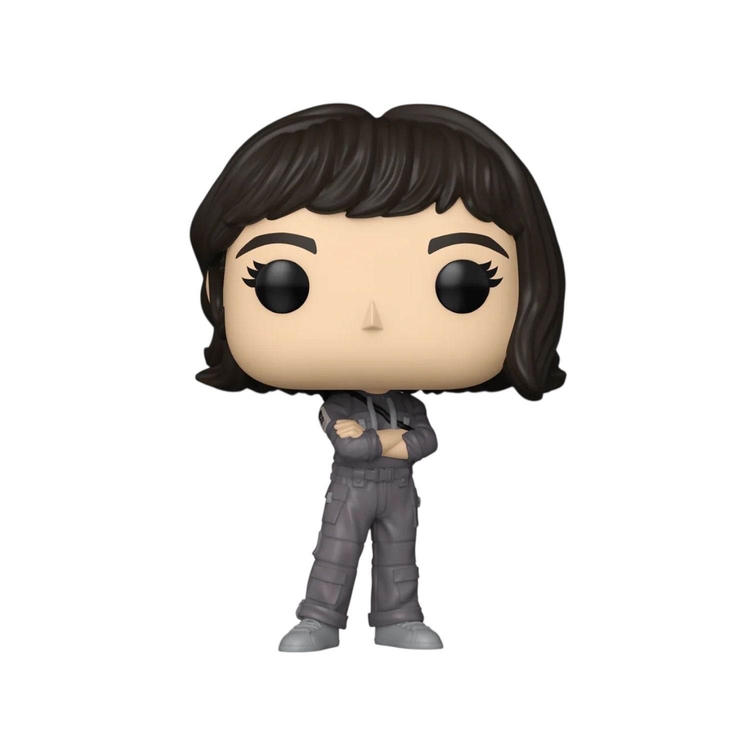 Funko Pop! vinyl figure of a character with dark hair and gray outfit on a white background
