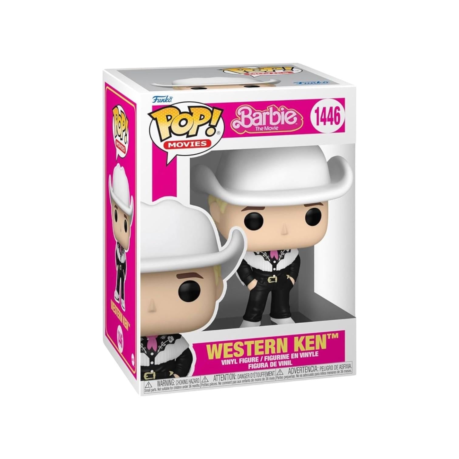 Funko Pop! figure of Western Ken #1446 from Barbie The Movie, showcasing his stylish cowboy outfit and charming expression.