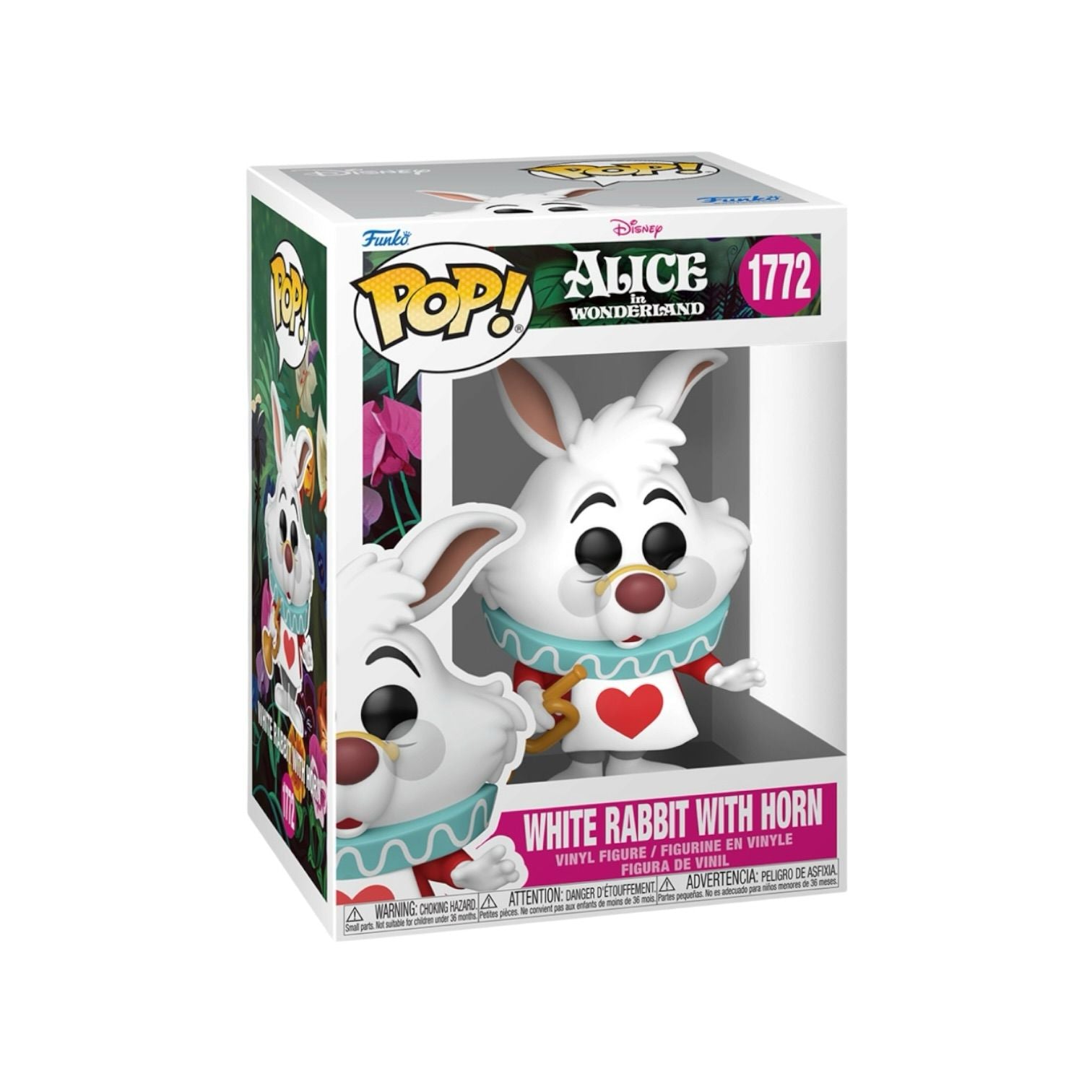 Funko Pop! Alice in Wonderland White Rabbit with Horn vinyl figure packaging on a white background
