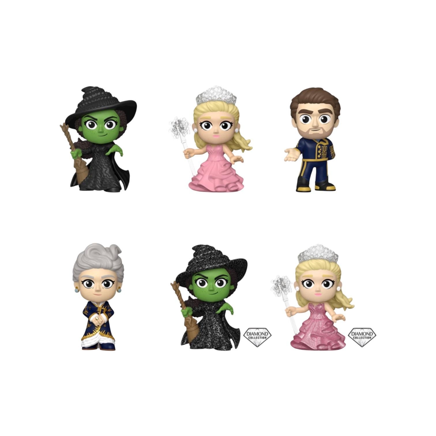 Set of miniature figurines on a white background