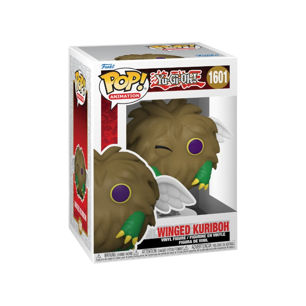 Funko Pop! of Winged Kuriboh from Yu-Gi-Oh!, featuring its cute wings and big eyes in a collectible figure form.