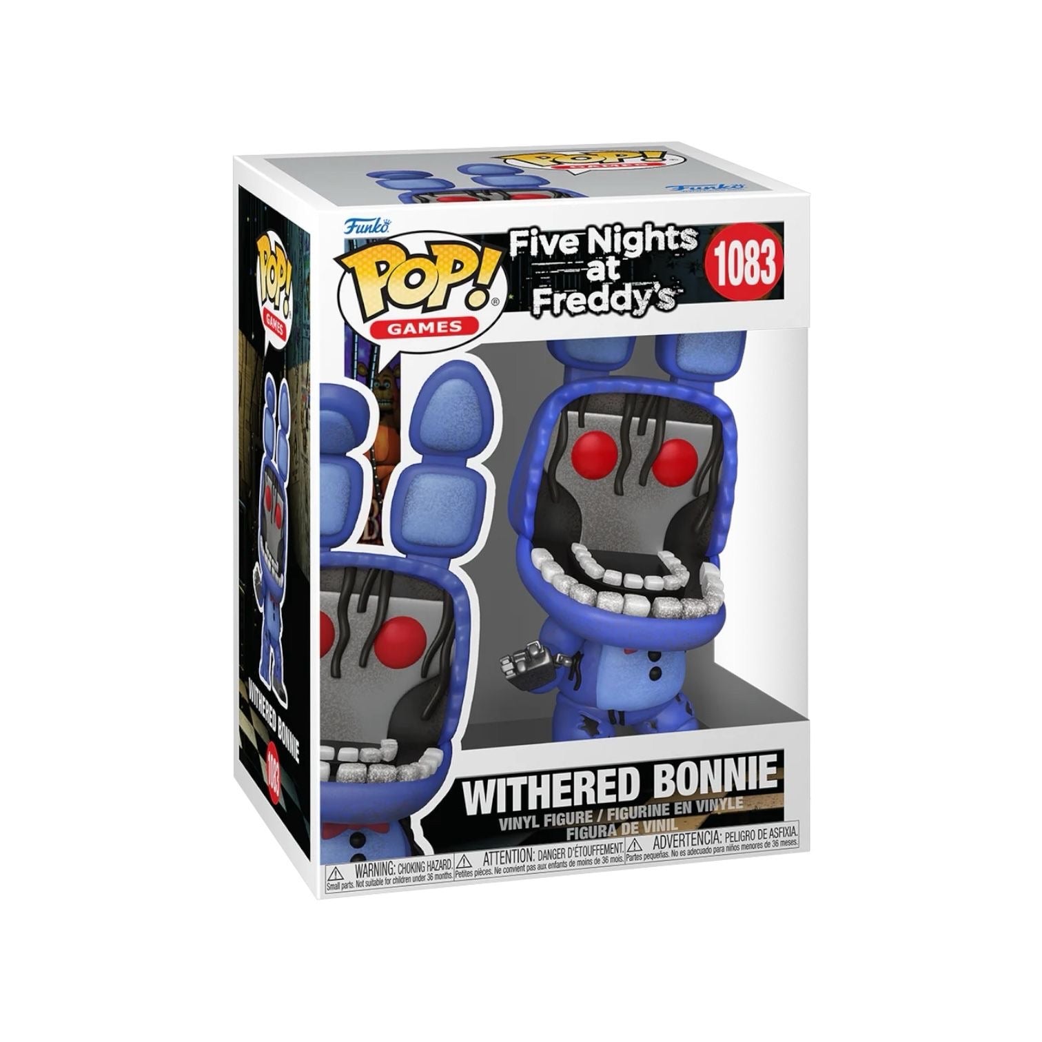 Give your collection a jump scare with POP! Withered Bonnie! Complete your Five Nights at Freddy’s™ lineup by closing in on POP! Withered Bonnie before this animatronic moves! Vinyl figure is approximately 5.2 in (13.2 cm) tall.