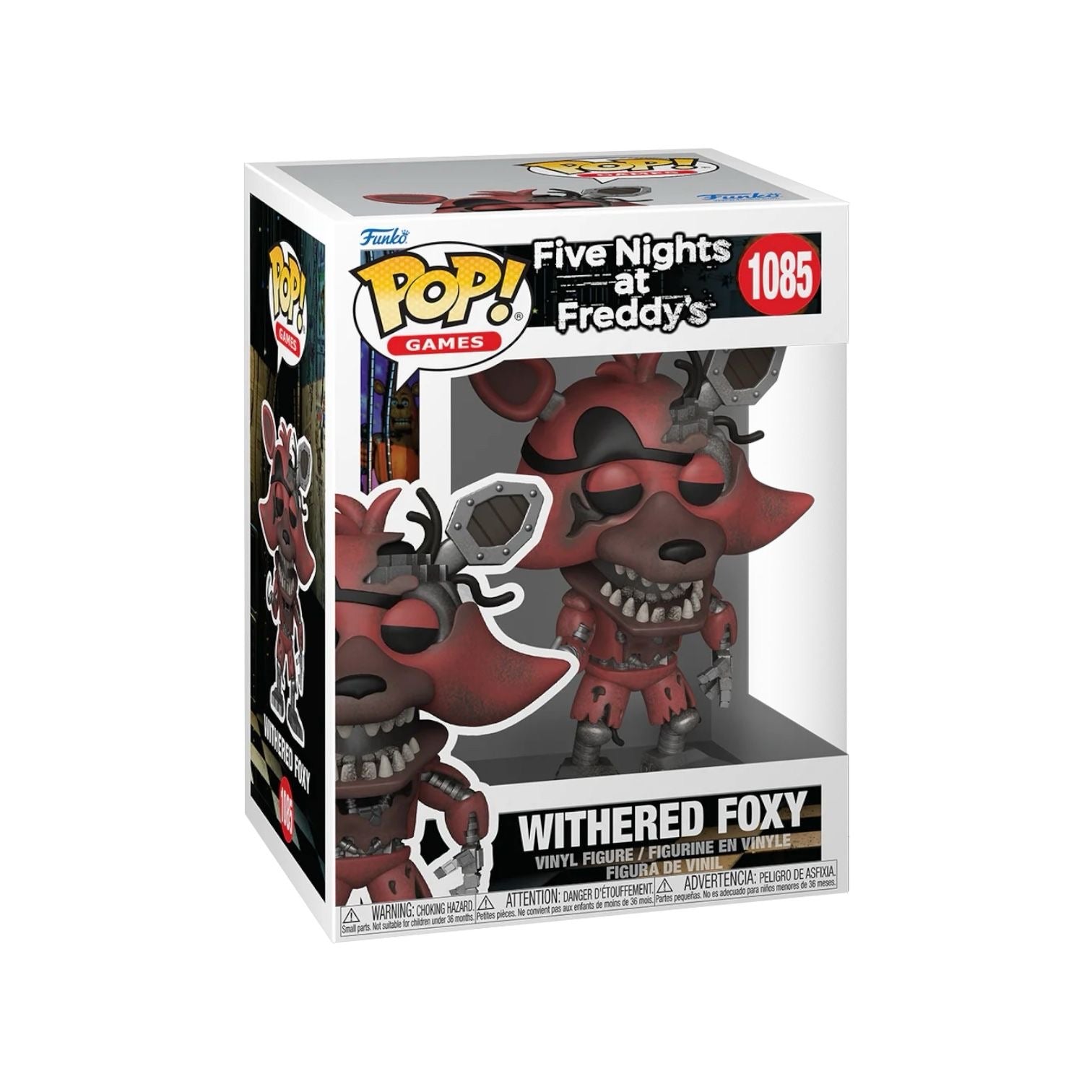 Give your collection a jump scare with POP! Withered Foxy! Complete your Five Nights at Freddy’s™ lineup by closing in on POP! Withered Foxy before this animatronic moves! Vinyl figure is approximately 4.1 in (10.4 cm) tall.