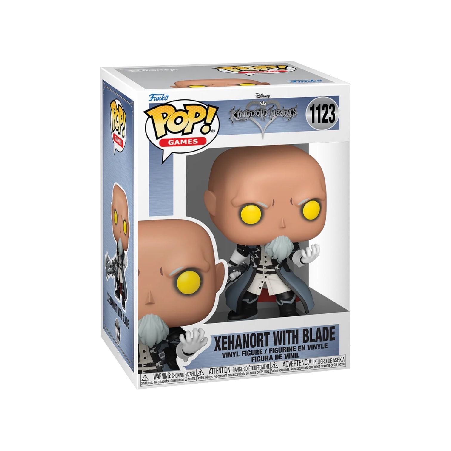 Funko Pop! vinyl figure packaging with 'Xehanort with Blade' on a white background