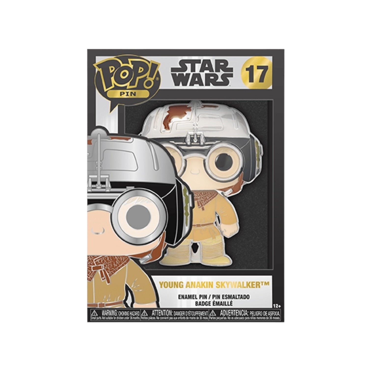 Young Anakin Skywalker #17 Funko Enamel Pop Pin, featuring a detailed design from the Star Wars universe.