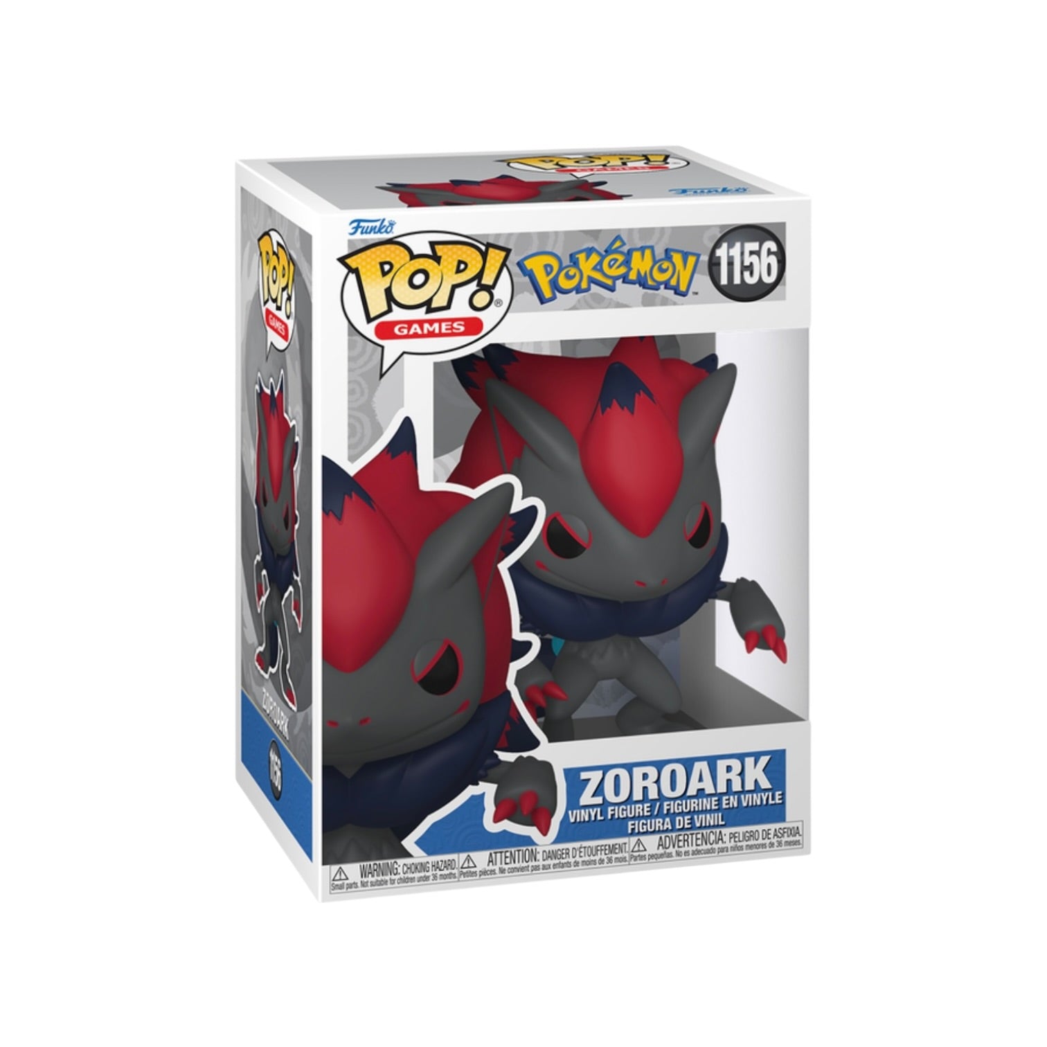 Funko Pop! Games Pokemon Zoroark figure packaging on a white background