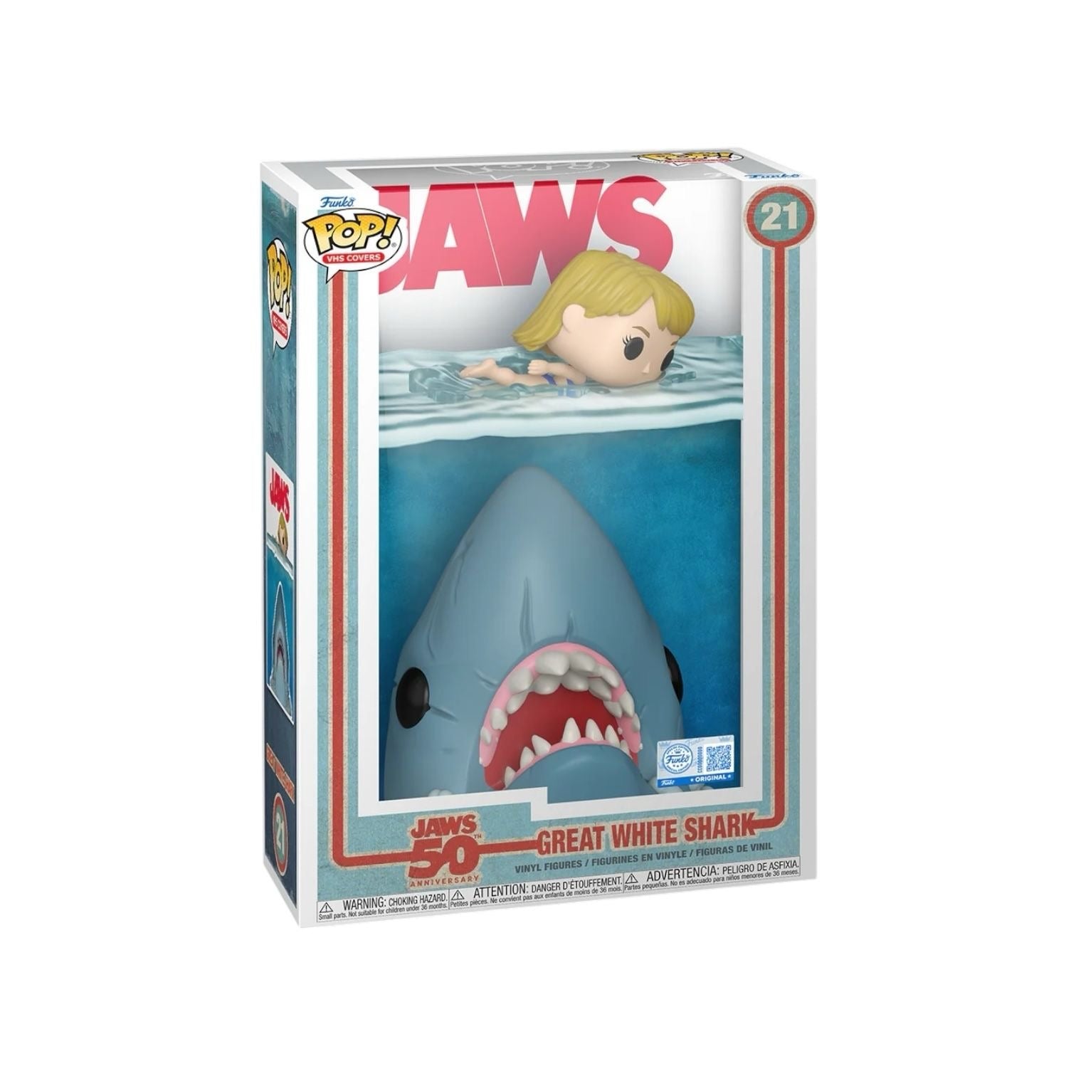 Great White Shark #21 Funko Pop VHS Cover - Jaws 50th Anniversary - PREORDER