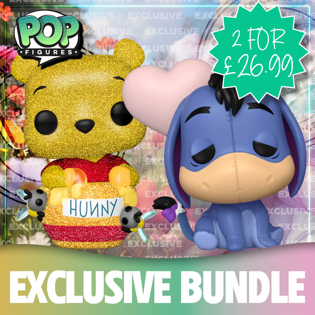 Eeyore with Balloon #1413 Funko Pop! and Winnie the Pooh (Diamond) #1104 Funko Pop! - Pop Figures Exclusive Bundle