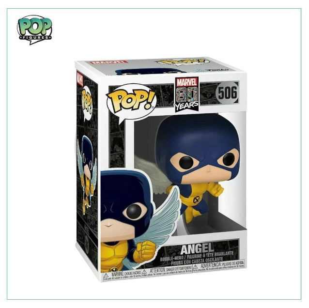 Marvel 80 Years Angel Funko Pop! figure #506, featuring a dynamic pose and intricate details, perfect for collectors.