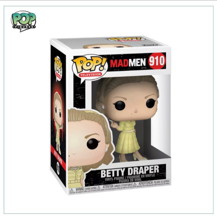 Betty Draper Funko Pop! figure from Mad Men, showcasing her iconic 1960s style and elegance in a collectible design.