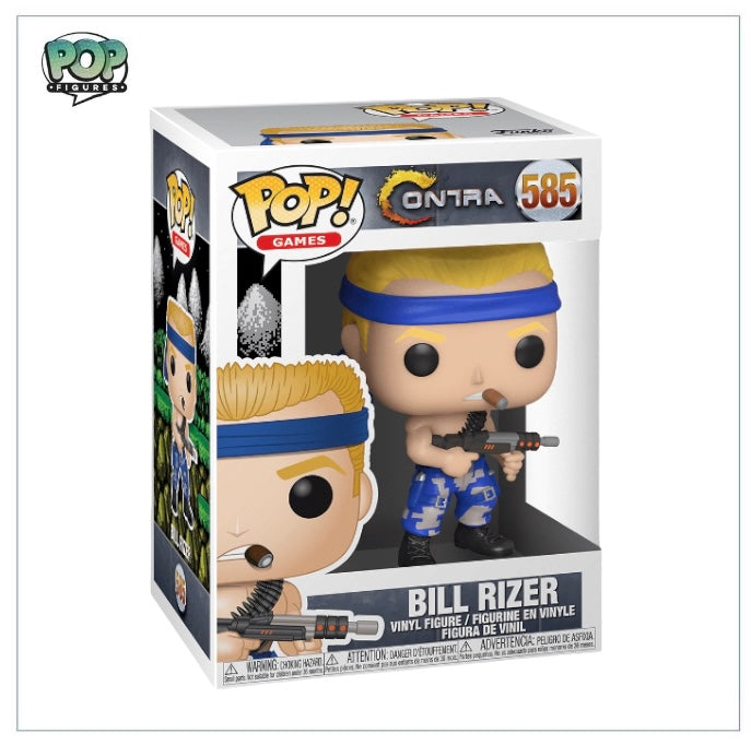 Bill Rizer Funko Pop! figure from Contra, featuring his signature green outfit and weapon, ready for action.