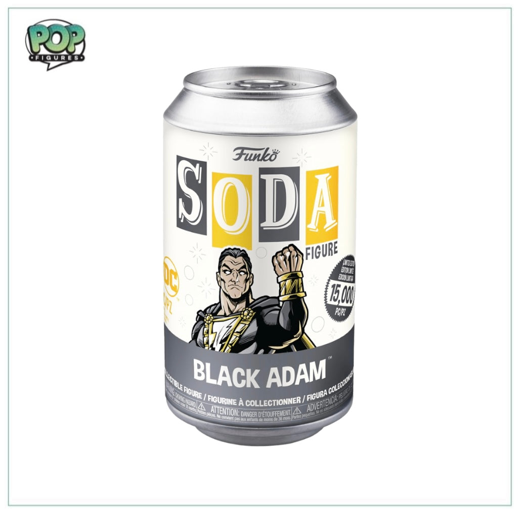 Black Adam Funko Soda Vinyl Figure from DC, limited edition of 15,000 pieces, with a chance of a rare chase variant.