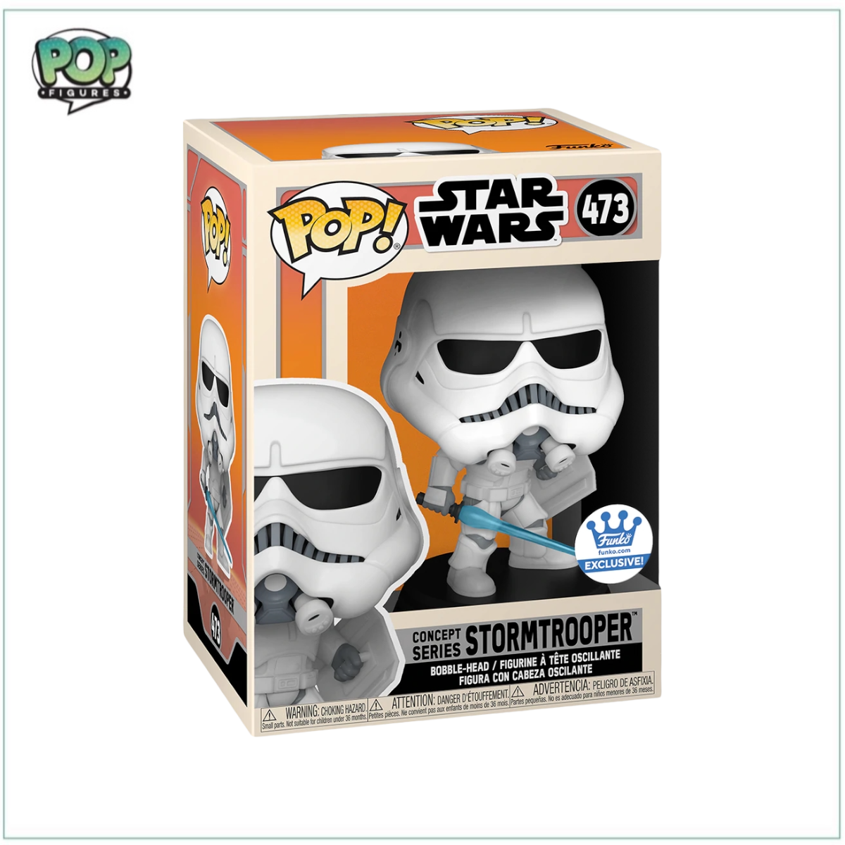 Exclusive Funko Pop! Stormtrooper #473 with shield, featuring a stylish design from the Star Wars universe for collectors.