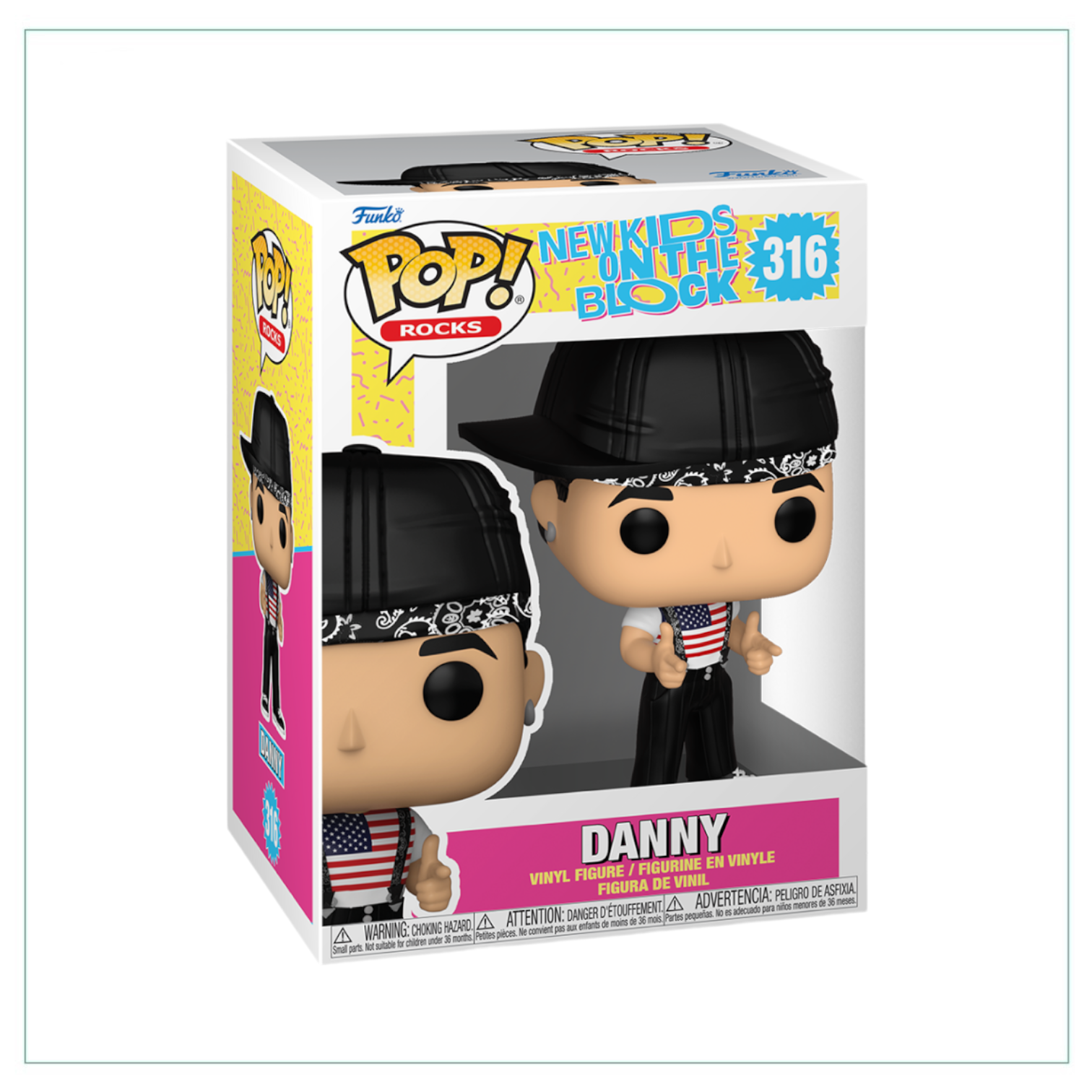 Danny #316 Funko Pop! figure from New Kids on the Block, featuring vibrant colors and detailed design, perfect for collectors.