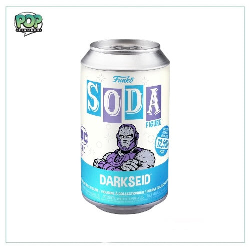 Darkseid Funko Soda Vinyl Figure from Justice League, limited edition of 12,500 pieces, with a chance of a chase variant.