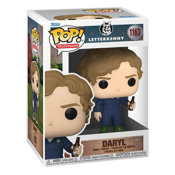Daryl #1163 Funko Pop! collectible from Letterkenny, showcasing a fun character with a unique outfit and cheerful demeanor.