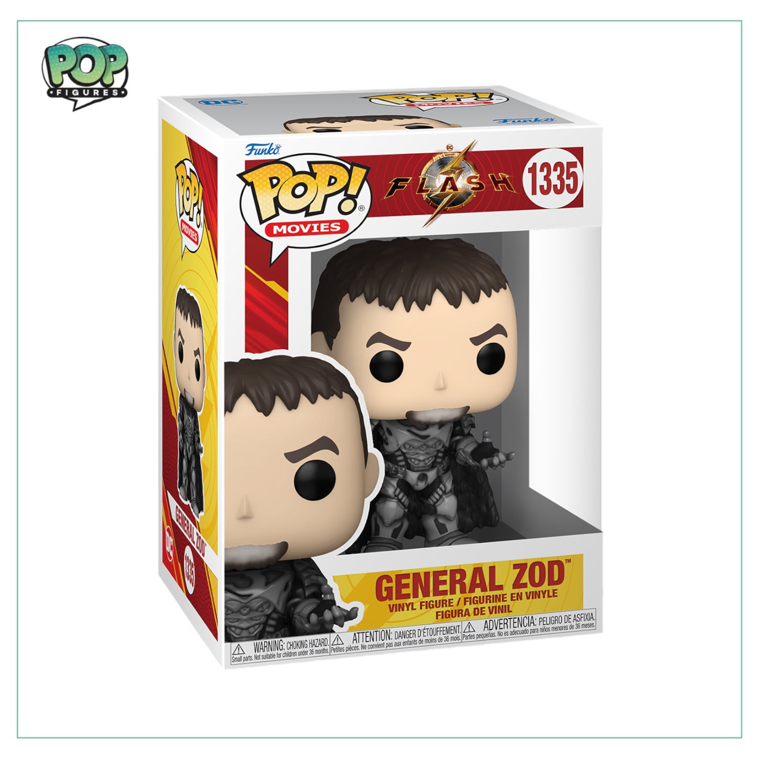 General Zod #1335 Funko Pop! from The Flash, featuring a stylized design with intricate details and vivid colors.