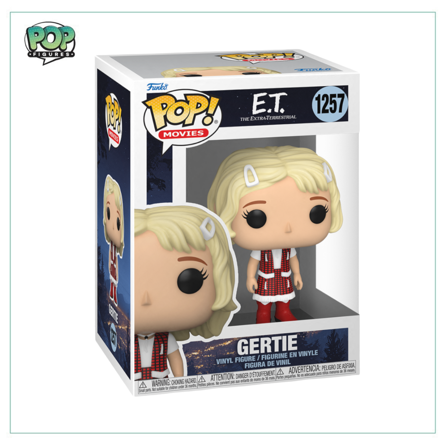 Funko Pop! Gertie #1257 from ET, featuring her cheerful demeanor and signature attire in a collectible design.