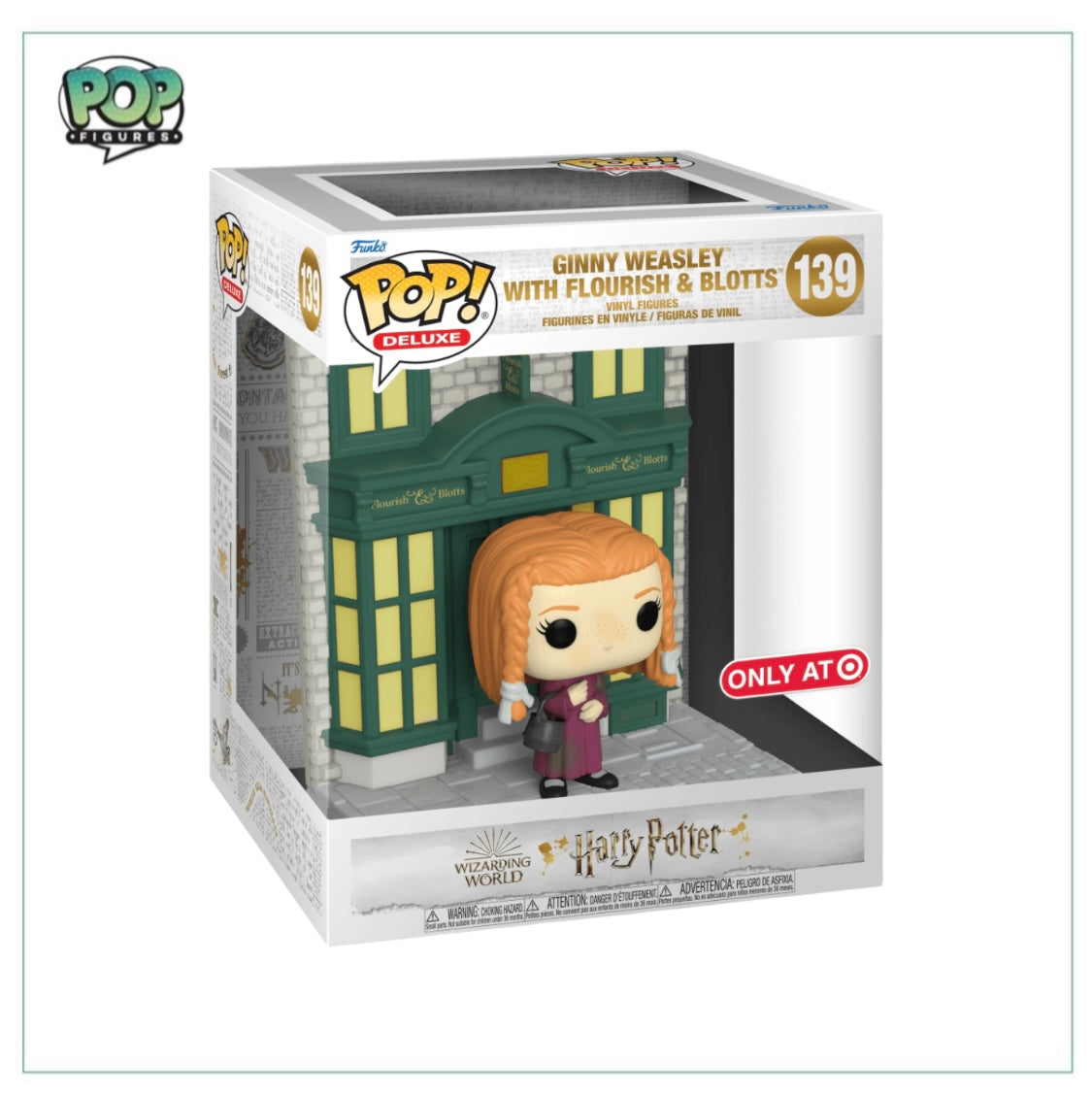 Ginny Weasley Funko Pop! figure in her Flourish & Blotts outfit, part of the Harry Potter Target Exclusive collection.