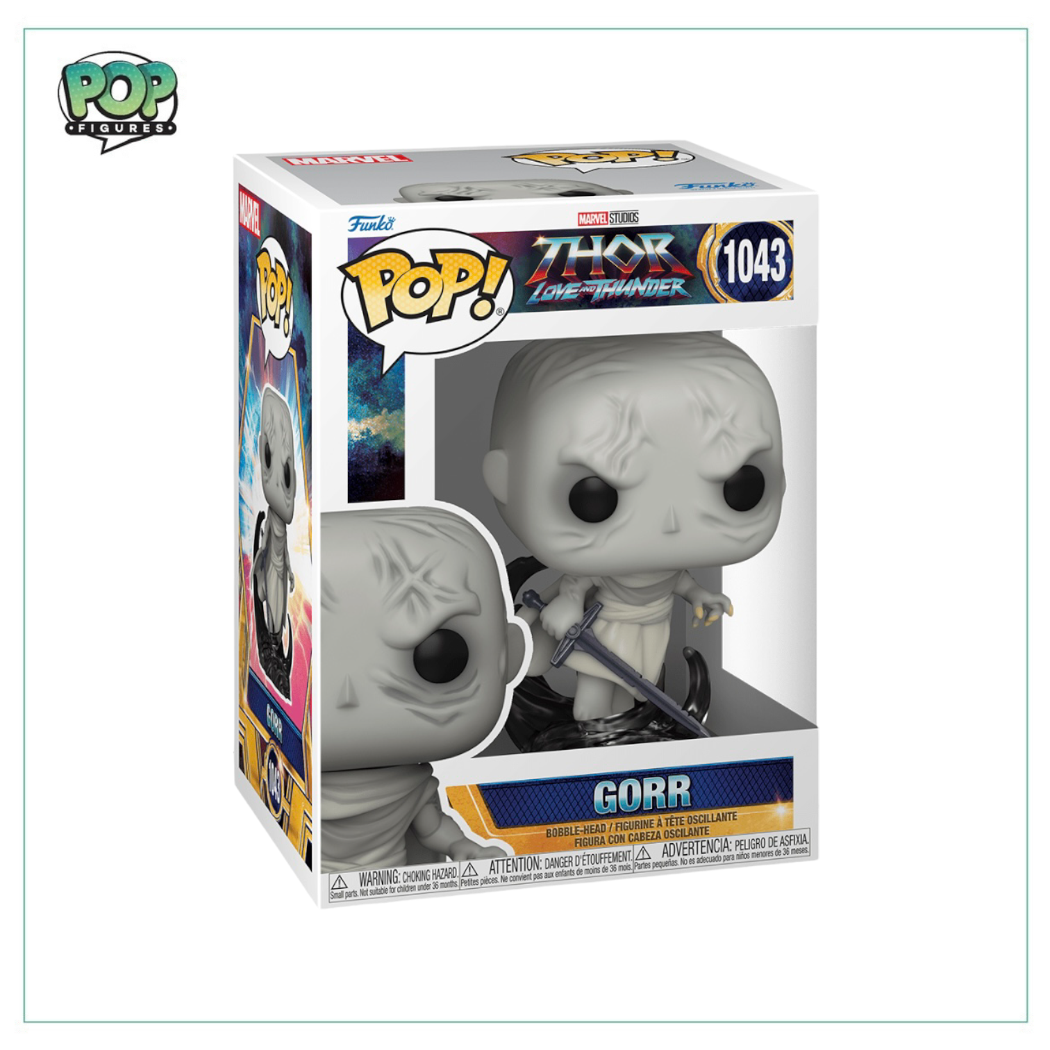 Gorr Funko Pop! from Thor: Love and Thunder, showcasing his unique design and fierce appearance.