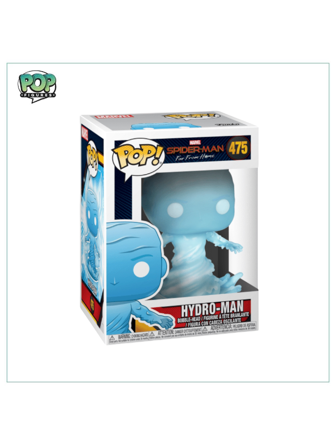 Hydro-Man Funko Pop! figure from Spider-Man: Far From Home, featuring a water-themed design and vibrant colors.
