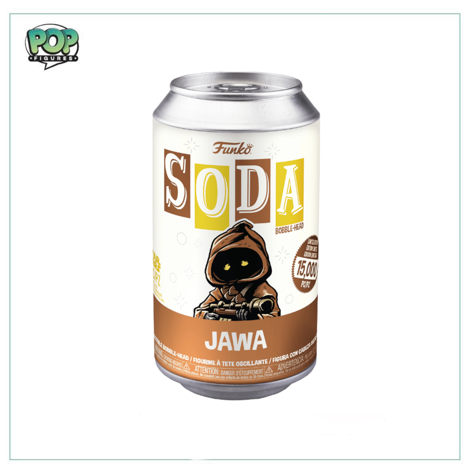 Jawa Funko Soda Vinyl Figure from Star Wars, limited edition of 15,000 pieces, with a chance to find a rare chase variant.