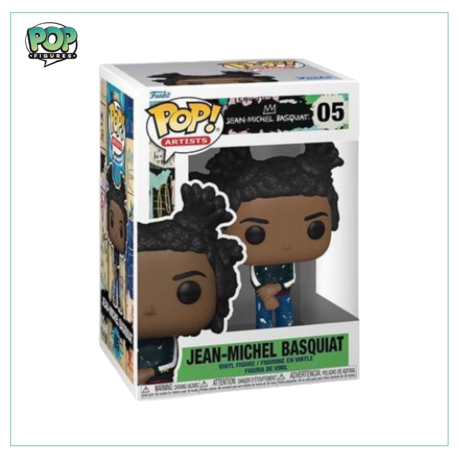 Funko Pop! figure of Jean-Michel Basquiat #05, showcasing the iconic artist in a vibrant and playful design.