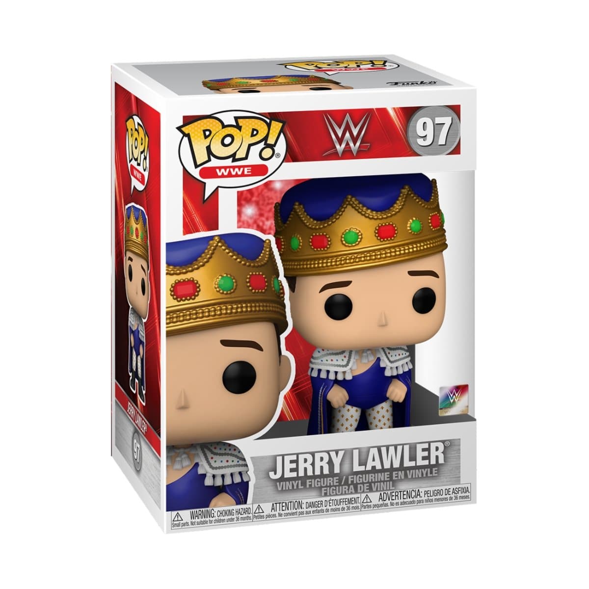 Jerry Lawler #97 Metallic Funko Pop! figure showcasing the iconic WWE wrestler in vibrant metallic colors.