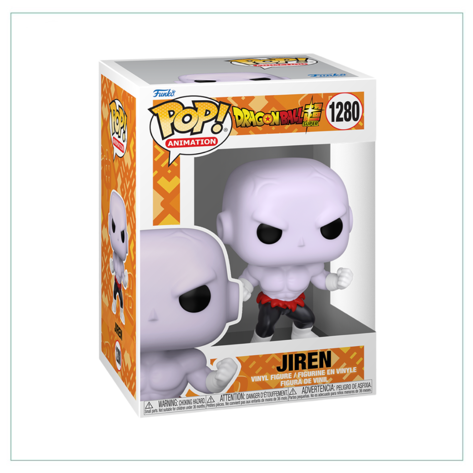 Funko Pop! Jiren #1280 from Dragon Ball Z, showcasing the character with a determined expression and dynamic pose.