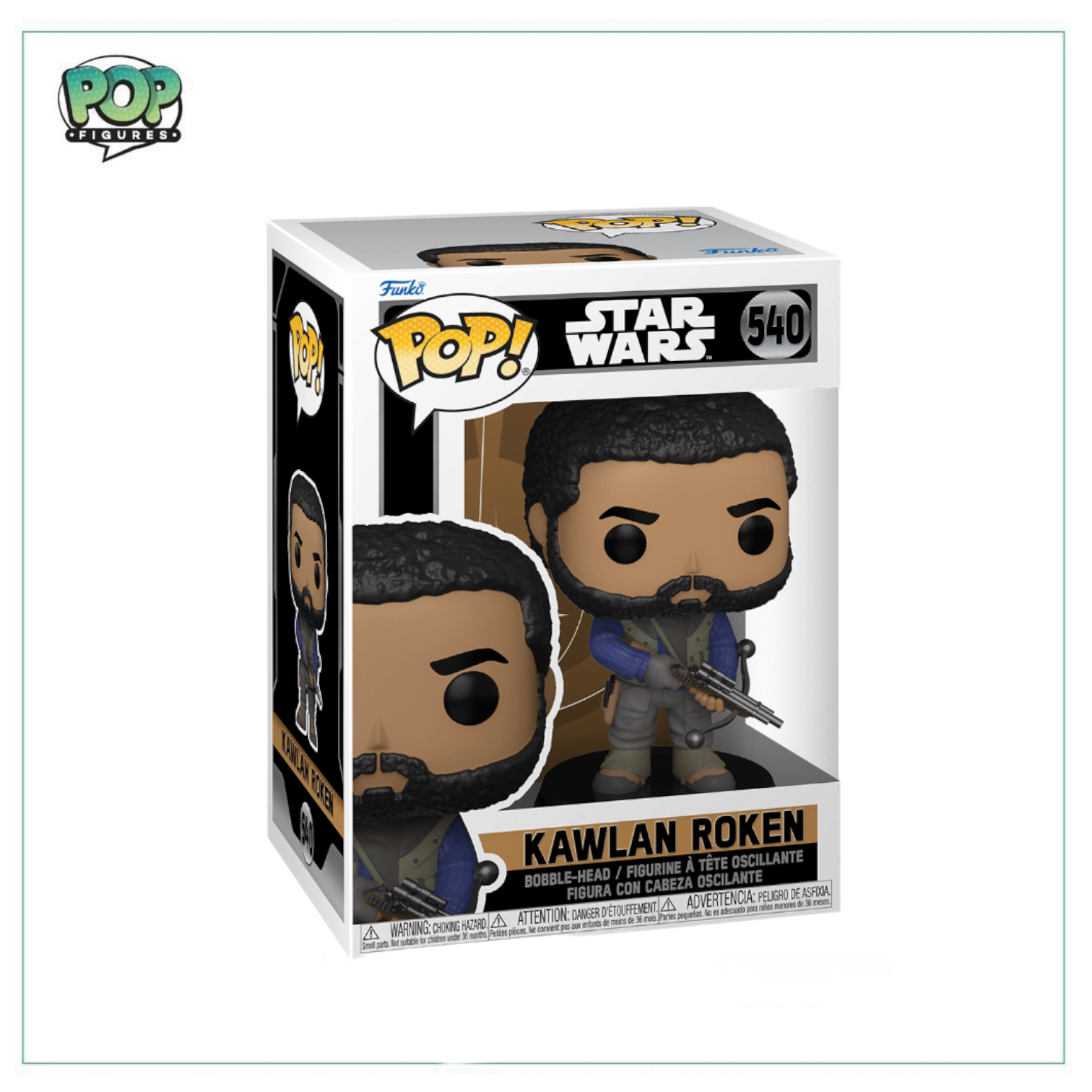 Introducing Kawlan Roken #540 Funko Pop! Star Wars - the perfect addition to any Star Wars fan's collection. With its quirky design and playful expression, this vinyl figure will surely bring some fun and humor to your display. Get yours now and let the force of laughter be with you!