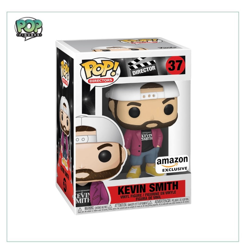 Funko Pop! figure of Kevin Smith #37, a director, featuring a unique design and Amazon Exclusive packaging.