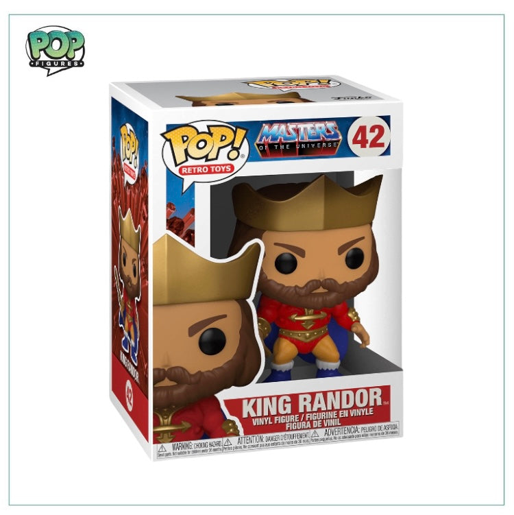 Funko Pop! figure of King Randor #42 from Masters of the Universe, showcasing his royal attire and iconic pose.