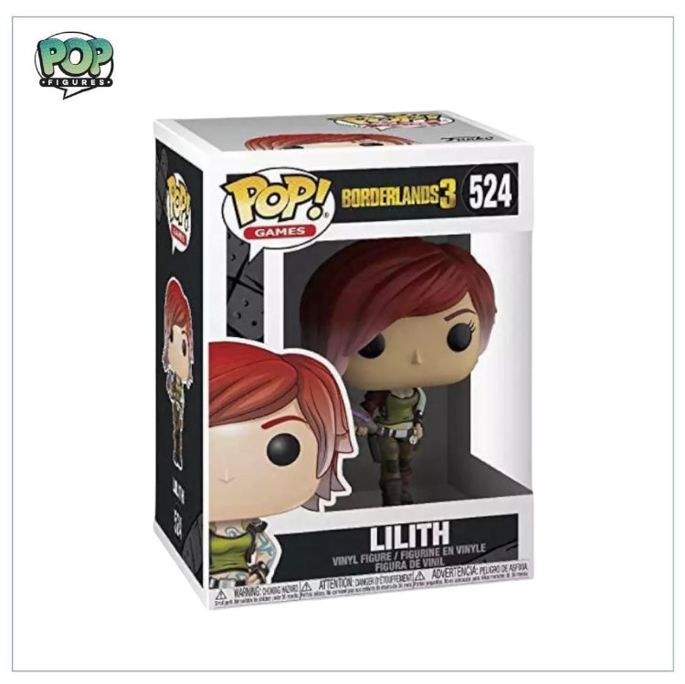 Lilith #524 Funko Pop! figure from Borderlands 3, featuring her signature outfit and a confident pose.